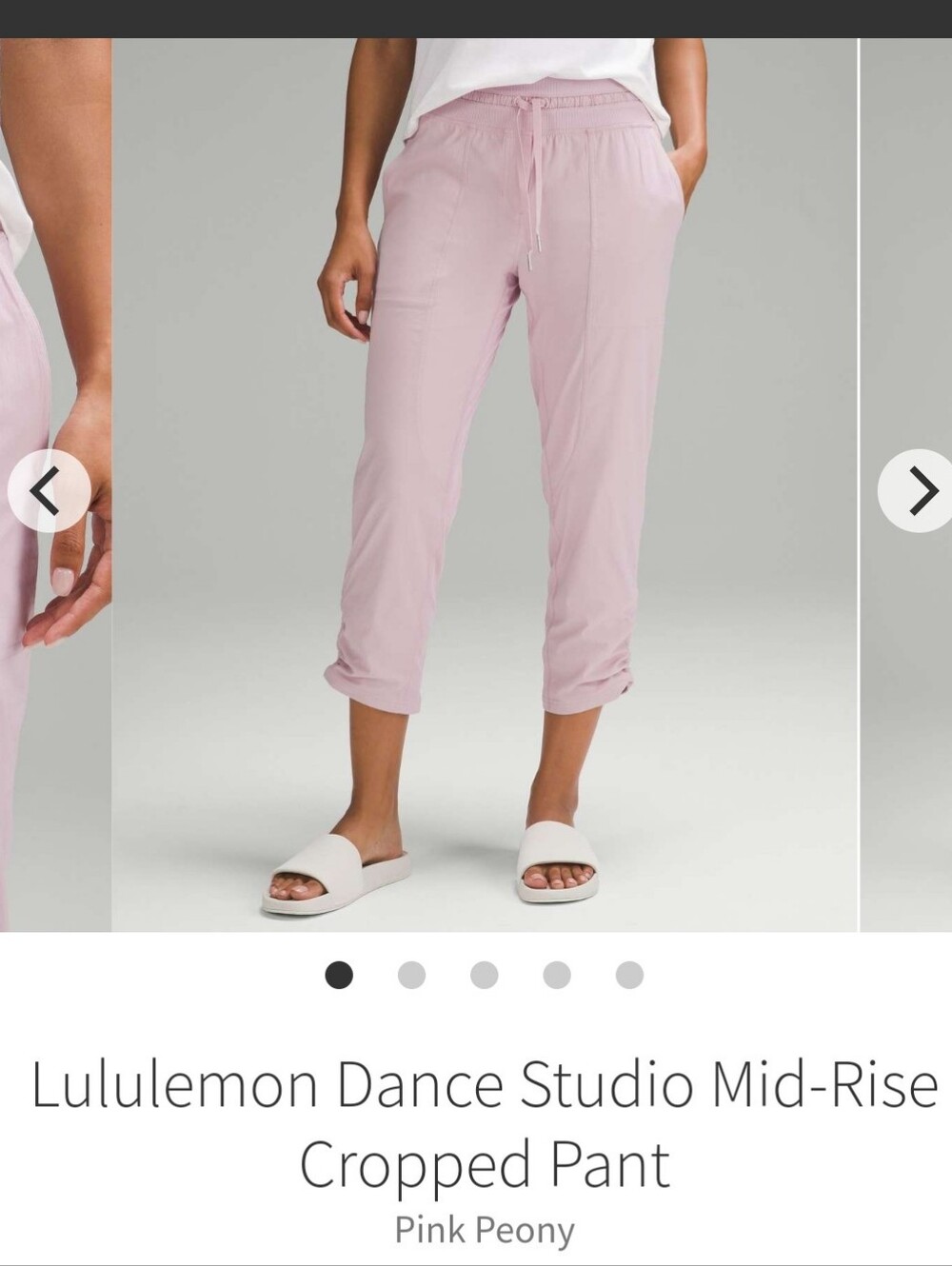 Lululemon Athletica Dance Studio Cropped -Pink Peony